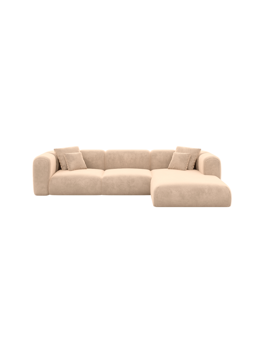 
4-Sitzer Design Ecksofa „Terranova“ mit Samtbezug - Samtbezug Königsblau / Eckteil links