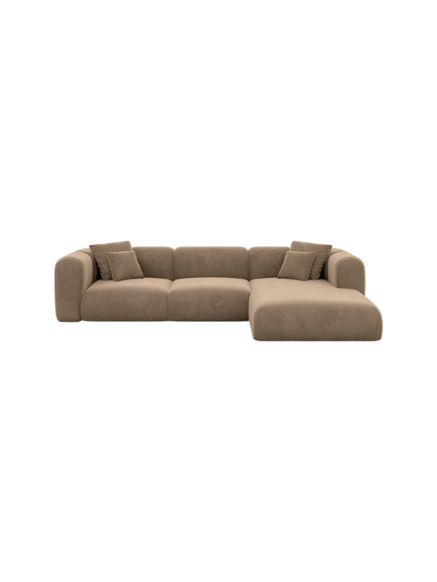 
4-Sitzer Design Ecksofa „Terranova“ mit Samtbezug - Samtbezug Königsblau / Eckteil links