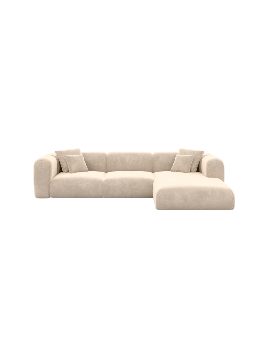 
4-Sitzer Design Ecksofa „Terranova“ mit Samtbezug - Samtbezug Königsblau / Eckteil links