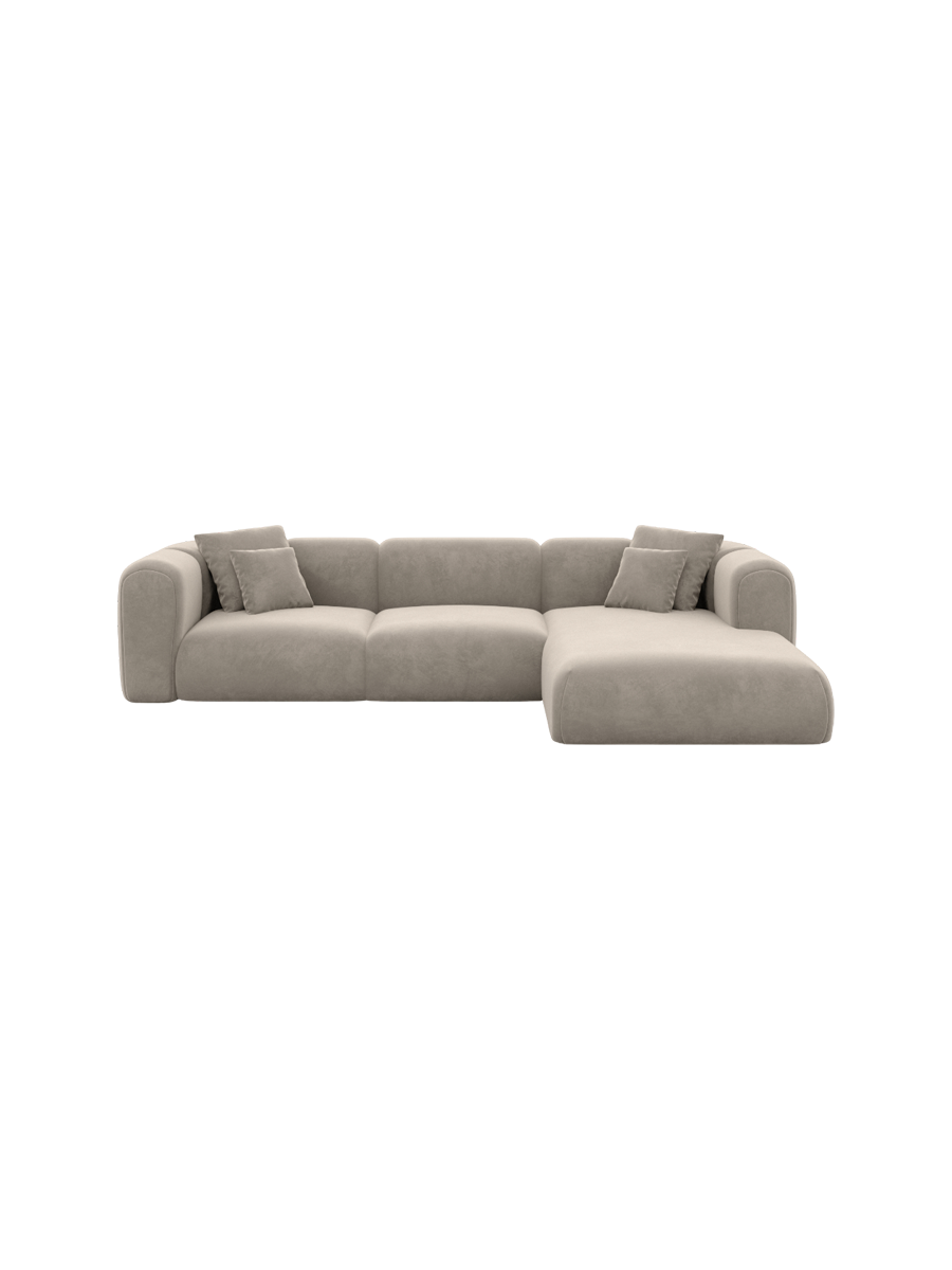 
4-Sitzer Design Ecksofa „Terranova“ mit Samtbezug - Samtbezug Königsblau / Eckteil links
