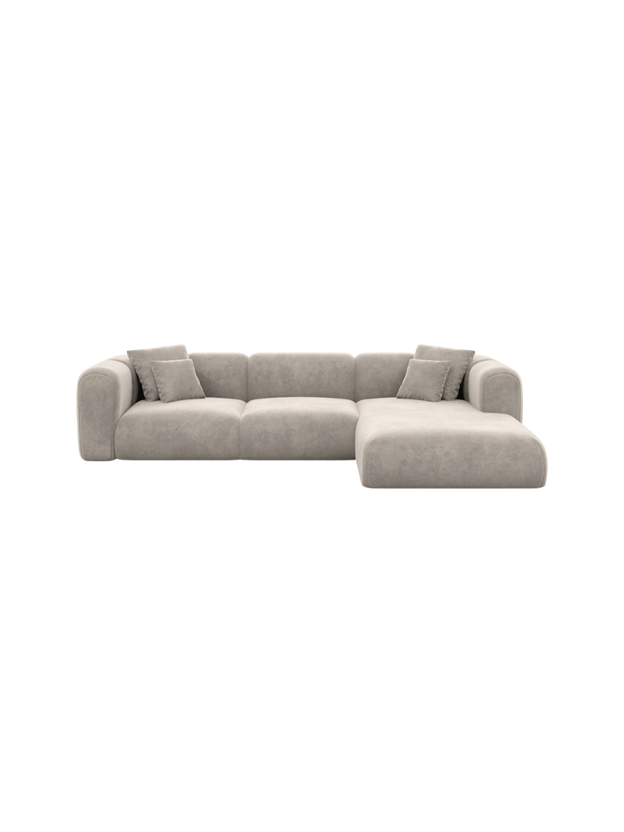 
4-Sitzer Design Ecksofa „Terranova“ mit Samtbezug - Samtbezug Königsblau / Eckteil links
