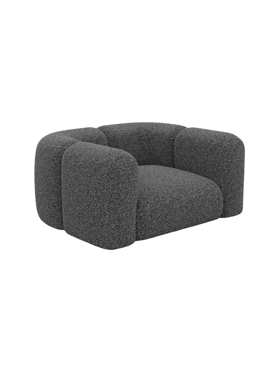 
Design Loungesessel „Terranova“ mit Bouclé-Bezug - Bouclé Graphit