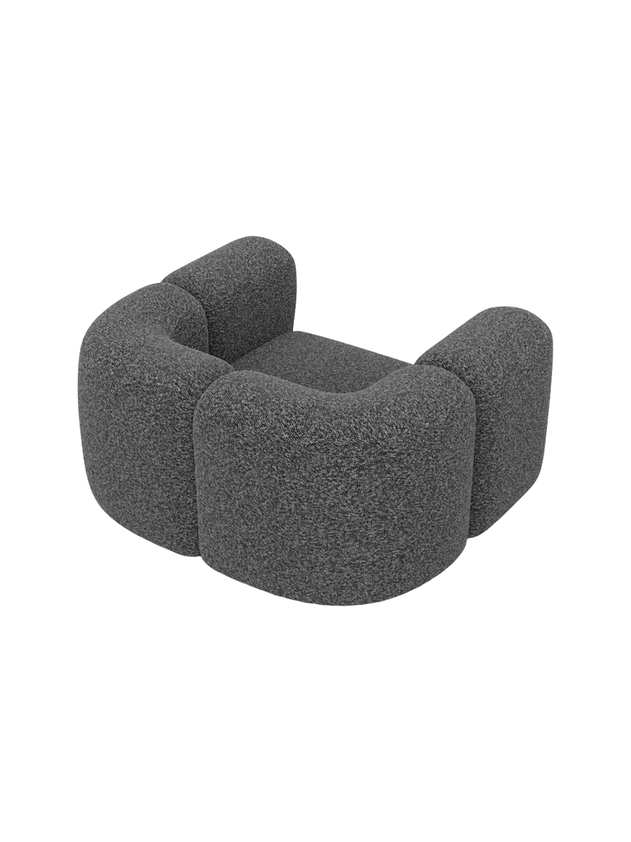
Design Loungesessel „Terranova“ mit Bouclé-Bezug - Bouclé Graphit
