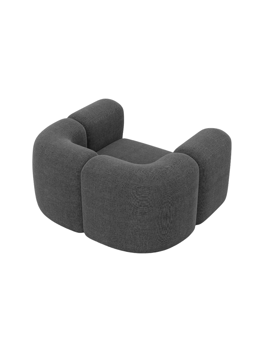 
Design Loungesessel „Terranova“ mit Strukturstoff-Bezug - Strukturstoff Anthrazit