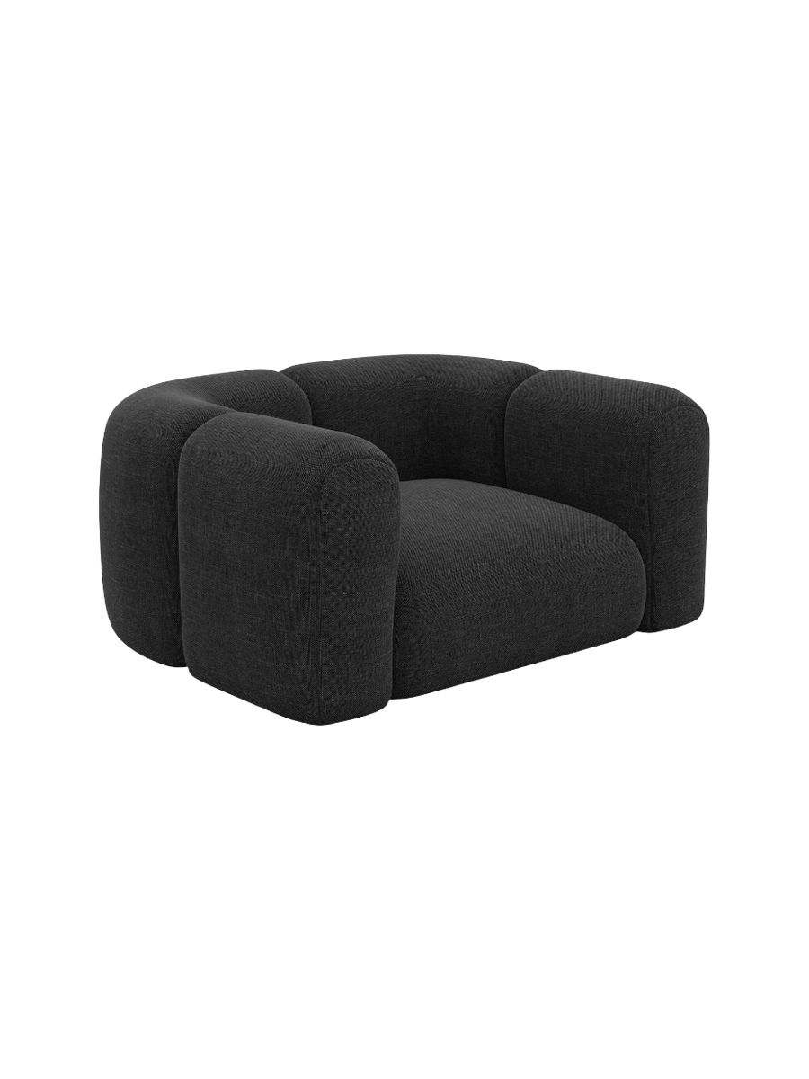 
Design Loungesessel „Terranova“ mit Strukturstoff-Bezug - Strukturstoff Anthrazit