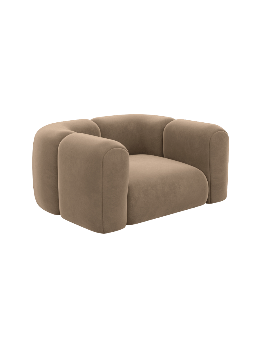 
Design Loungesessel „Terranova“ mit Samtbezug - Samtbezug Königsblau