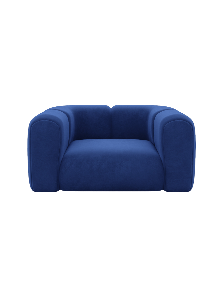 
Design Loungesessel „Terranova“ mit Samtbezug - Samtbezug Königsblau
