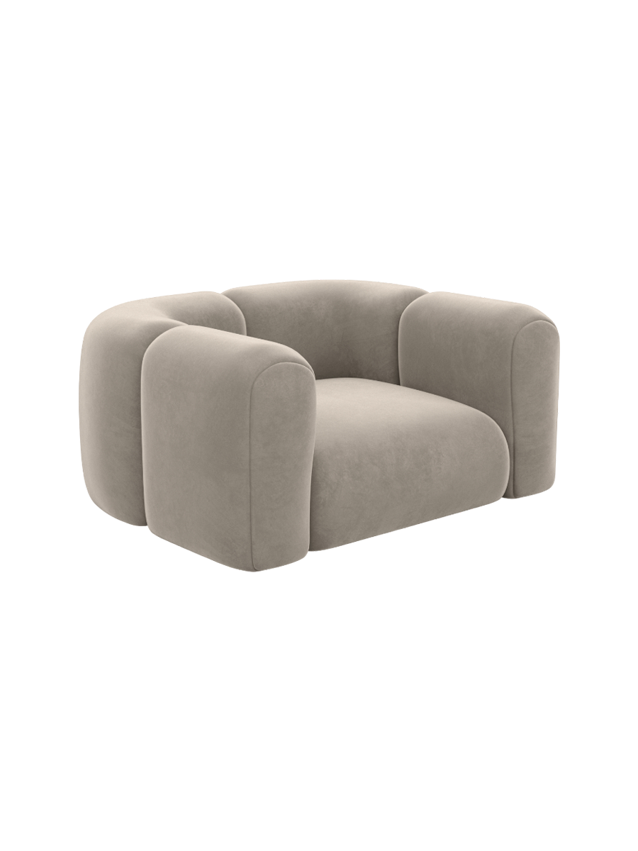 
Design Loungesessel „Terranova“ mit Samtbezug - Samtbezug Königsblau