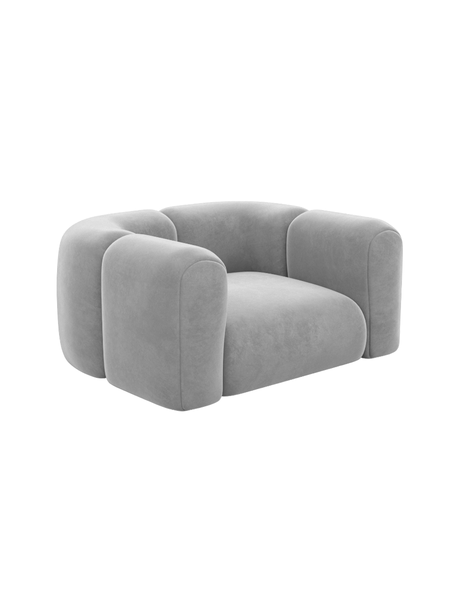 
Design Loungesessel „Terranova“ mit Samtbezug - Samtbezug Königsblau