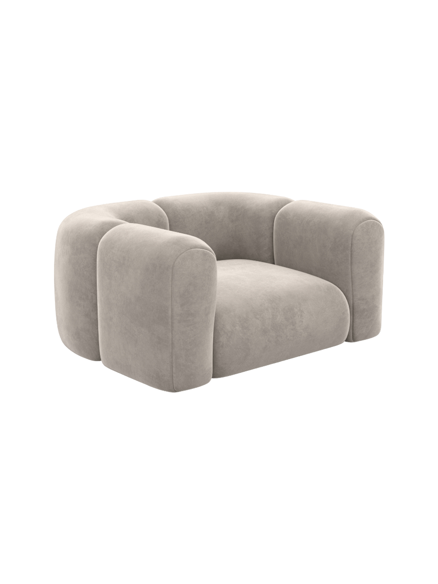 
Design Loungesessel „Terranova“ mit Samtbezug - Samtbezug Königsblau