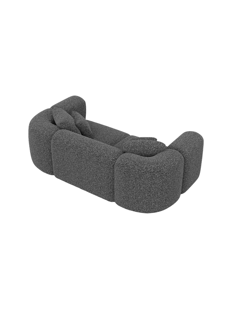 
2-Sitzer Design Sofa „Terranova“ mit Bouclé-Bezug - Bouclé Graphit
