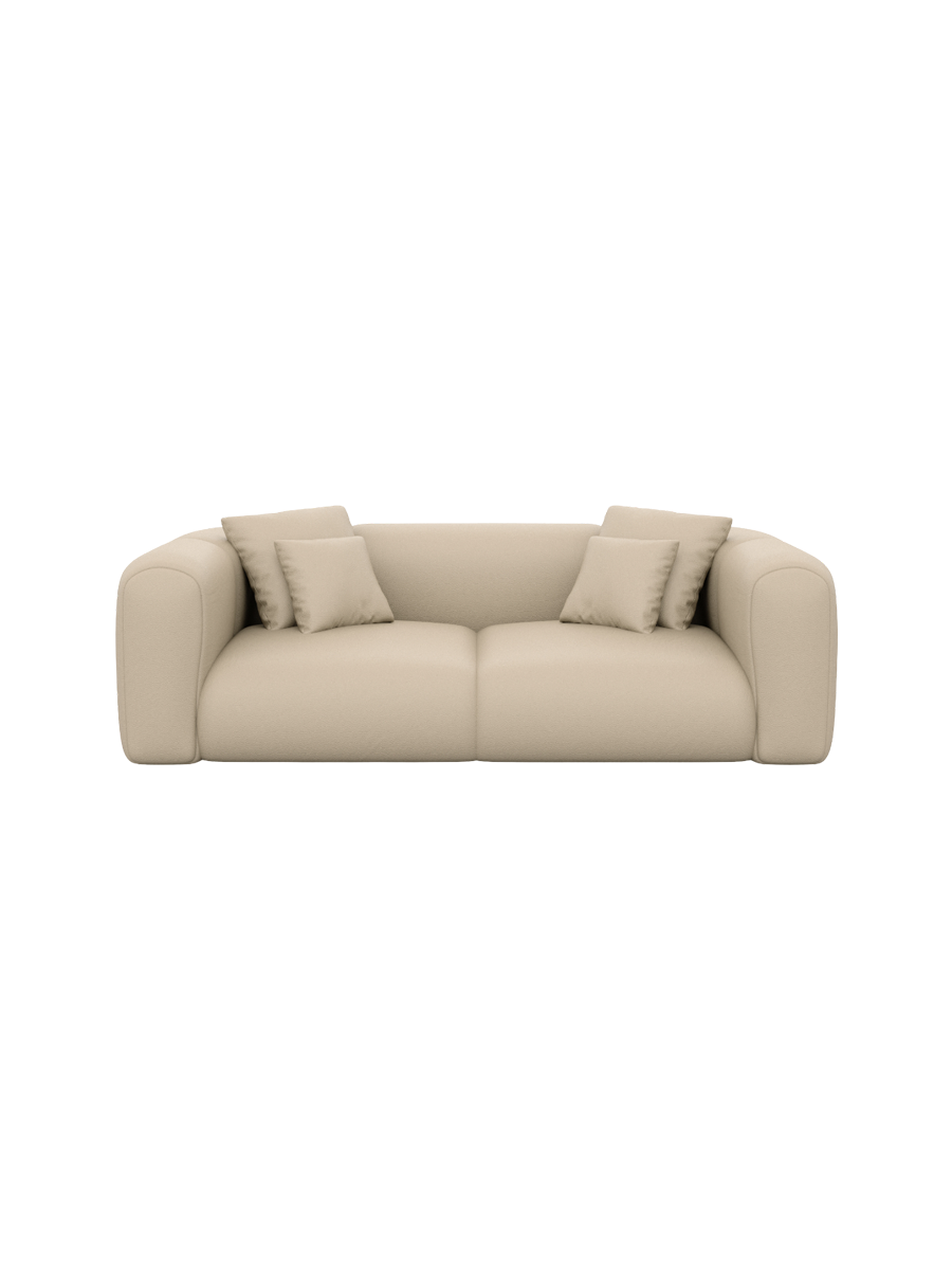 
2-Sitzer Design Echtleder Sofa „Terranova“ - Echtleder Beige