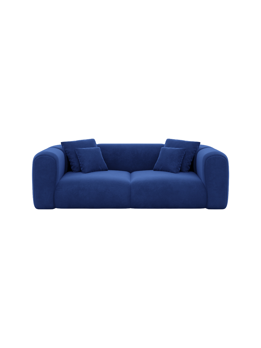 
2-Sitzer Design Sofa „Terranova“ mit Samtbezug - Samtbezug Königsblau