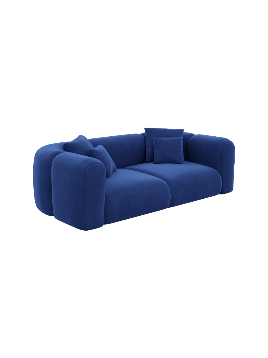 
2-Sitzer Design Sofa „Terranova“ mit Samtbezug - Samtbezug Königsblau