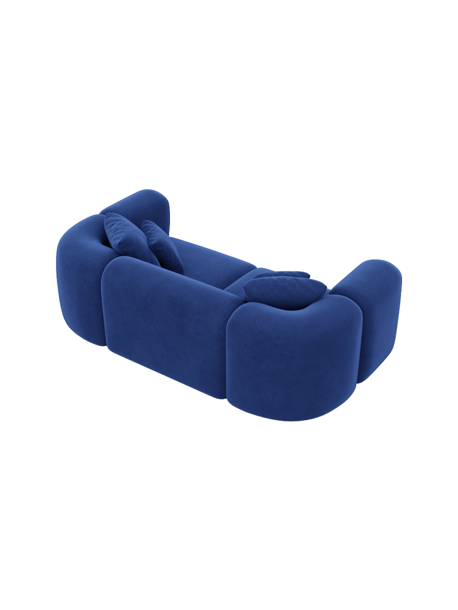 
2-Sitzer Design Sofa „Terranova“ mit Samtbezug - Samtbezug Königsblau