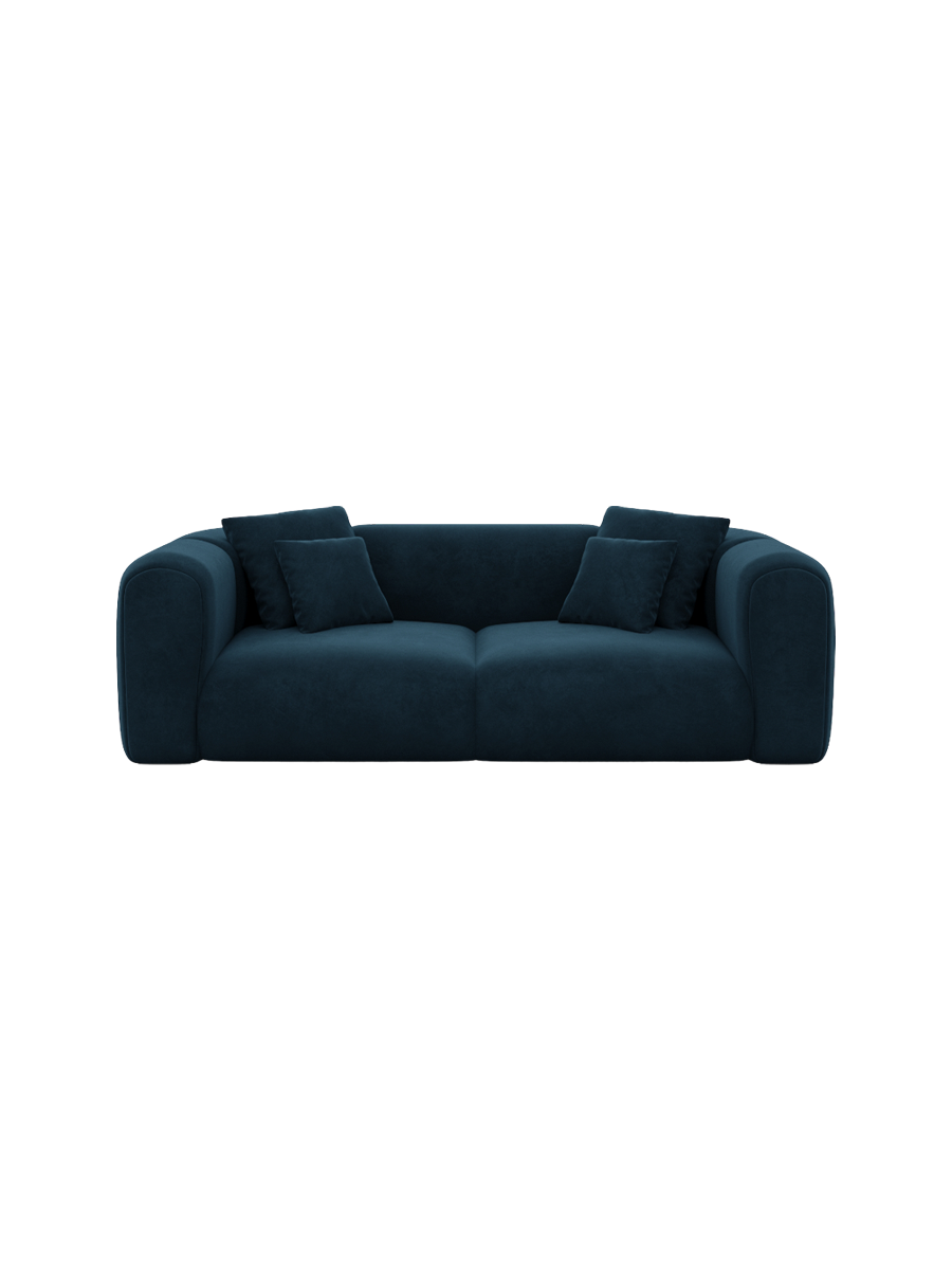 
2-Sitzer Design Sofa „Terranova“ mit Samtbezug - Samtbezug Königsblau