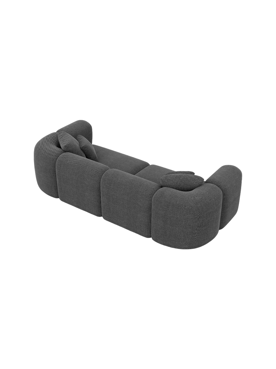 
3-Sitzer Design Sofa „Terranova“ mit Strukturstoff-Bezug - Strukturstoff Anthrazit