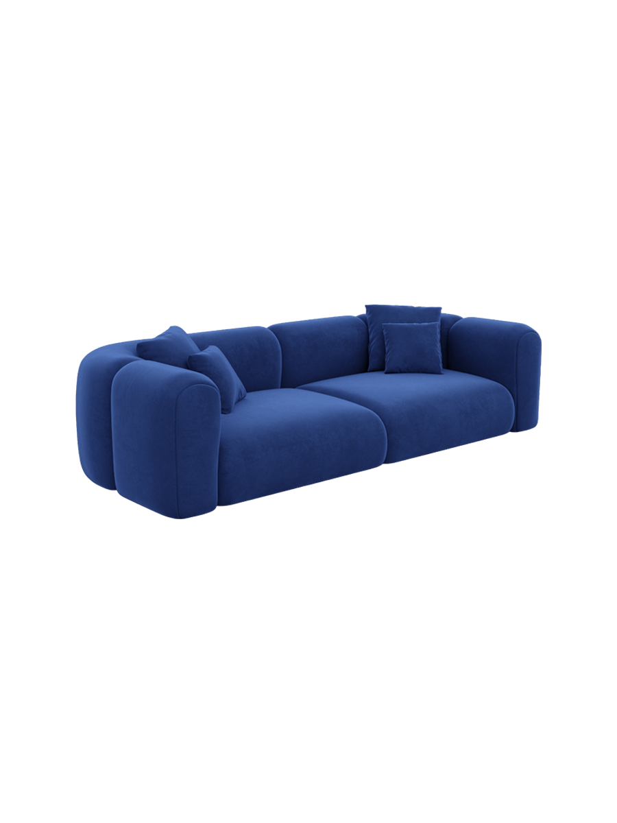 
3-Sitzer Design Sofa „Terranova“ mit Samtbezug - Samtbezug Königsblau