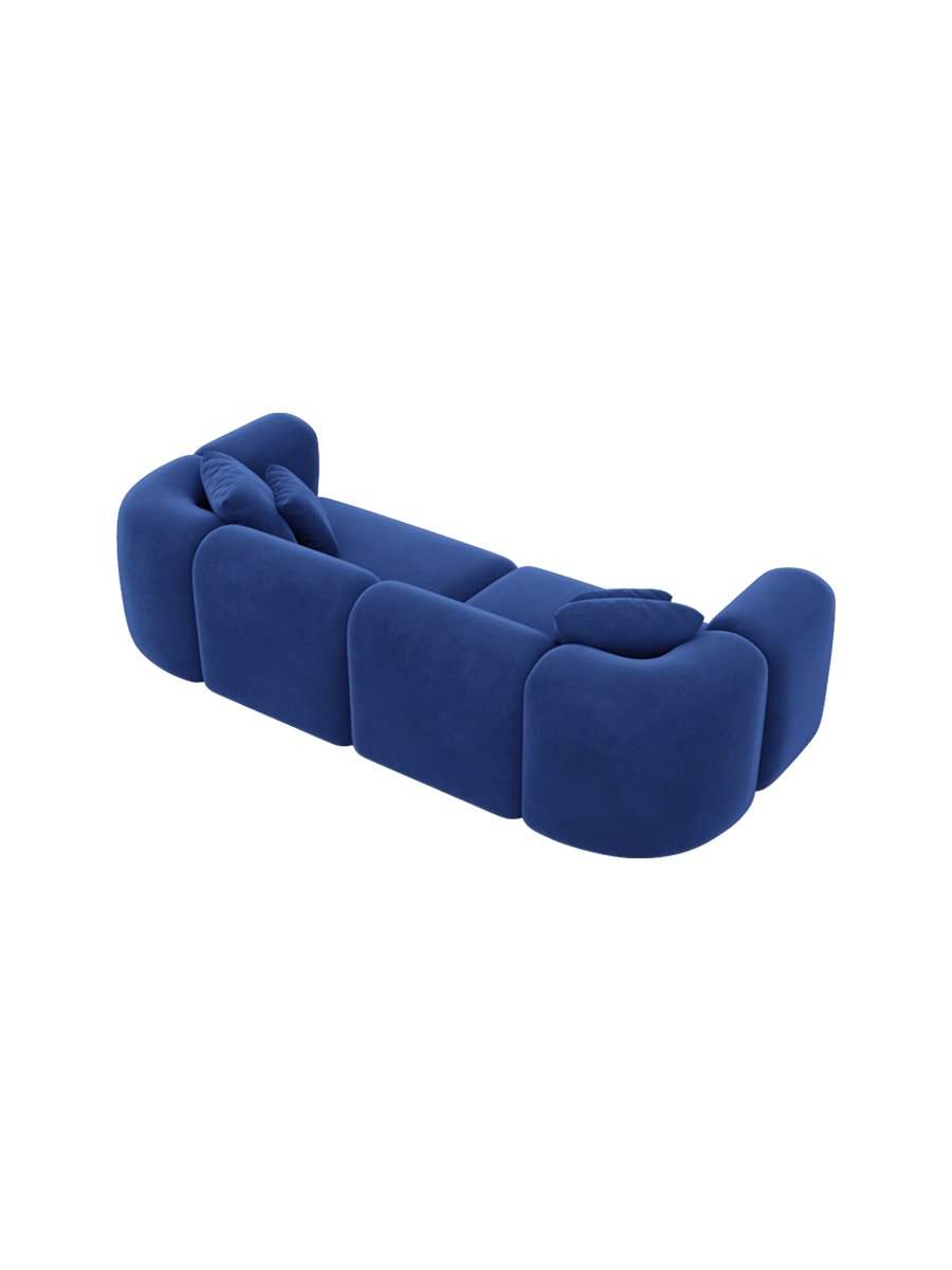 
3-Sitzer Design Sofa „Terranova“ mit Samtbezug - Samtbezug Königsblau