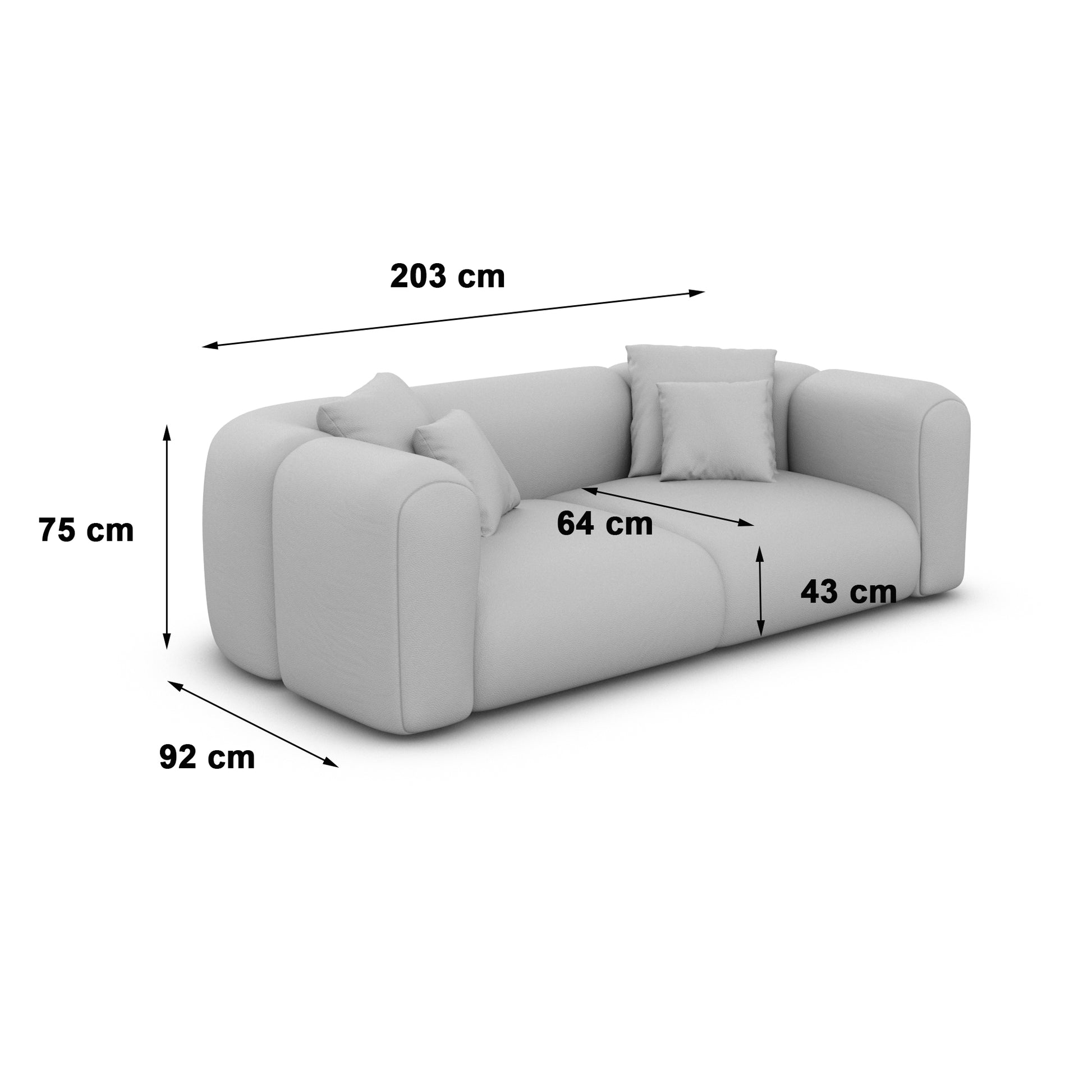 
3-Sitzer Design Sofa „Terranova“ mit Samtbezug - Samtbezug Königsblau