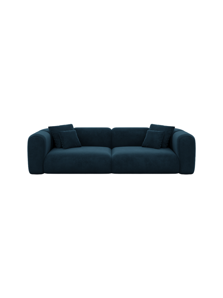 
3-Sitzer Design Sofa „Terranova“ mit Samtbezug - Samtbezug Königsblau