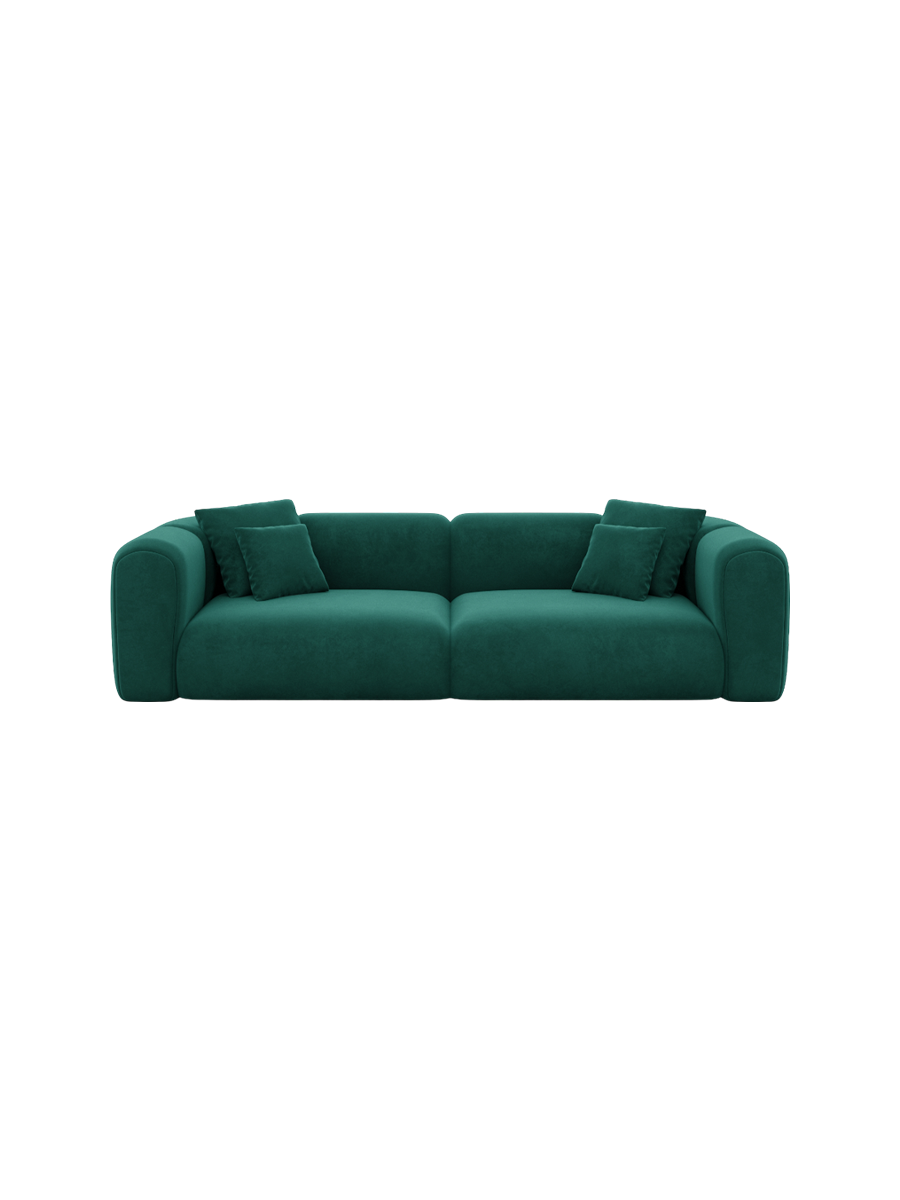 
3-Sitzer Design Sofa „Terranova“ mit Samtbezug - Samtbezug Königsblau