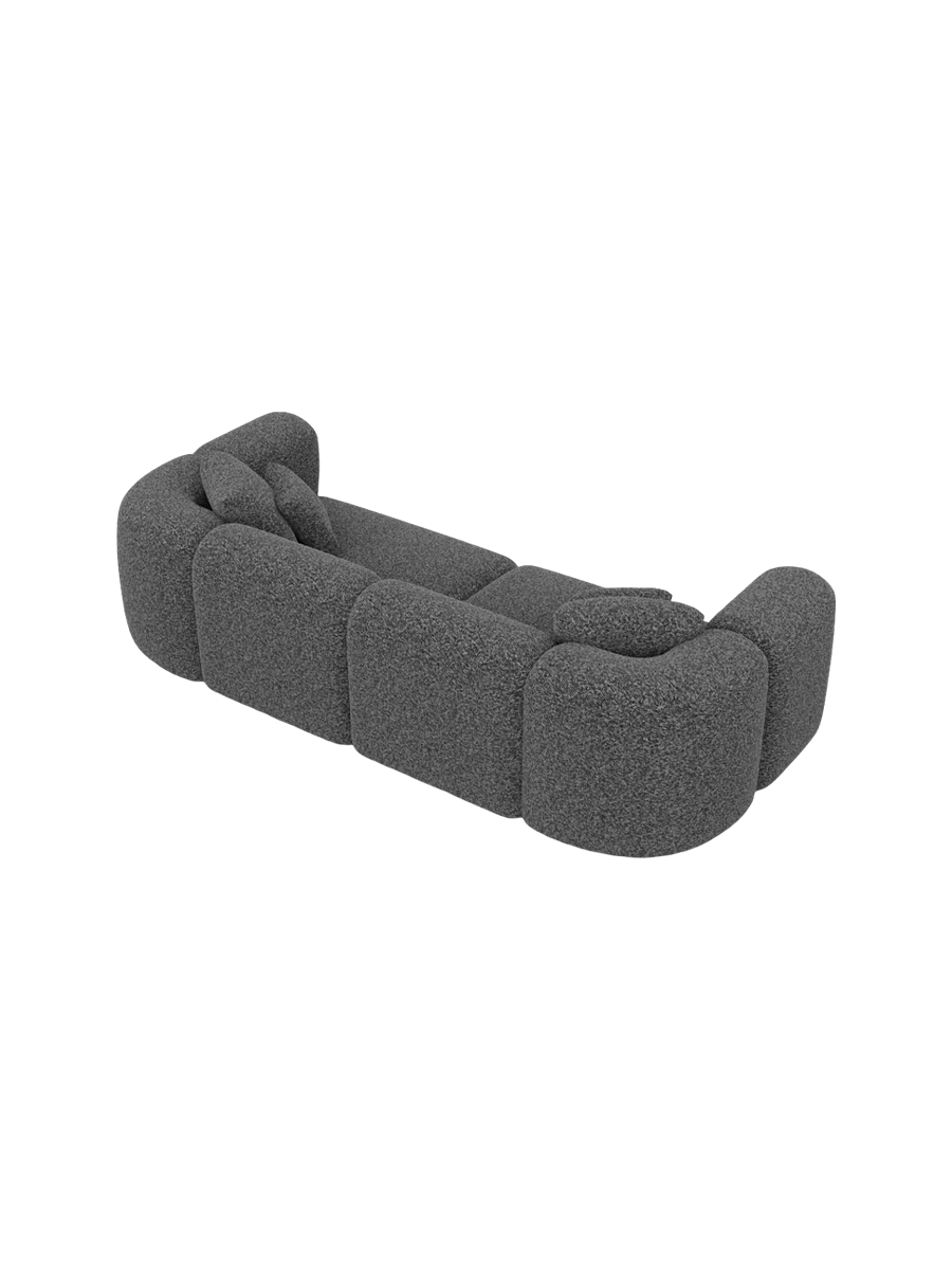 
4-Sitzer Design Sofa „Terranova“ mit Bouclé-Bezug - Bouclé Graphit