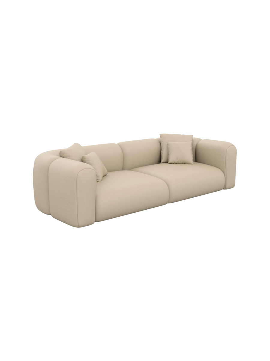 
4-Sitzer Design Echtleder Sofa „Terranova“ - Echtleder Beige