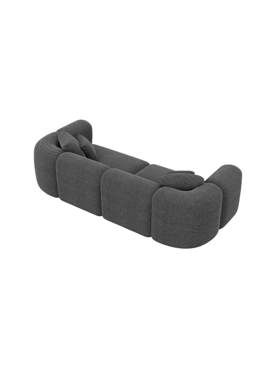 
4-Sitzer Design Sofa „Terranova“ mit Strukturstoff-Bezug - Strukturstoff Anthrazit