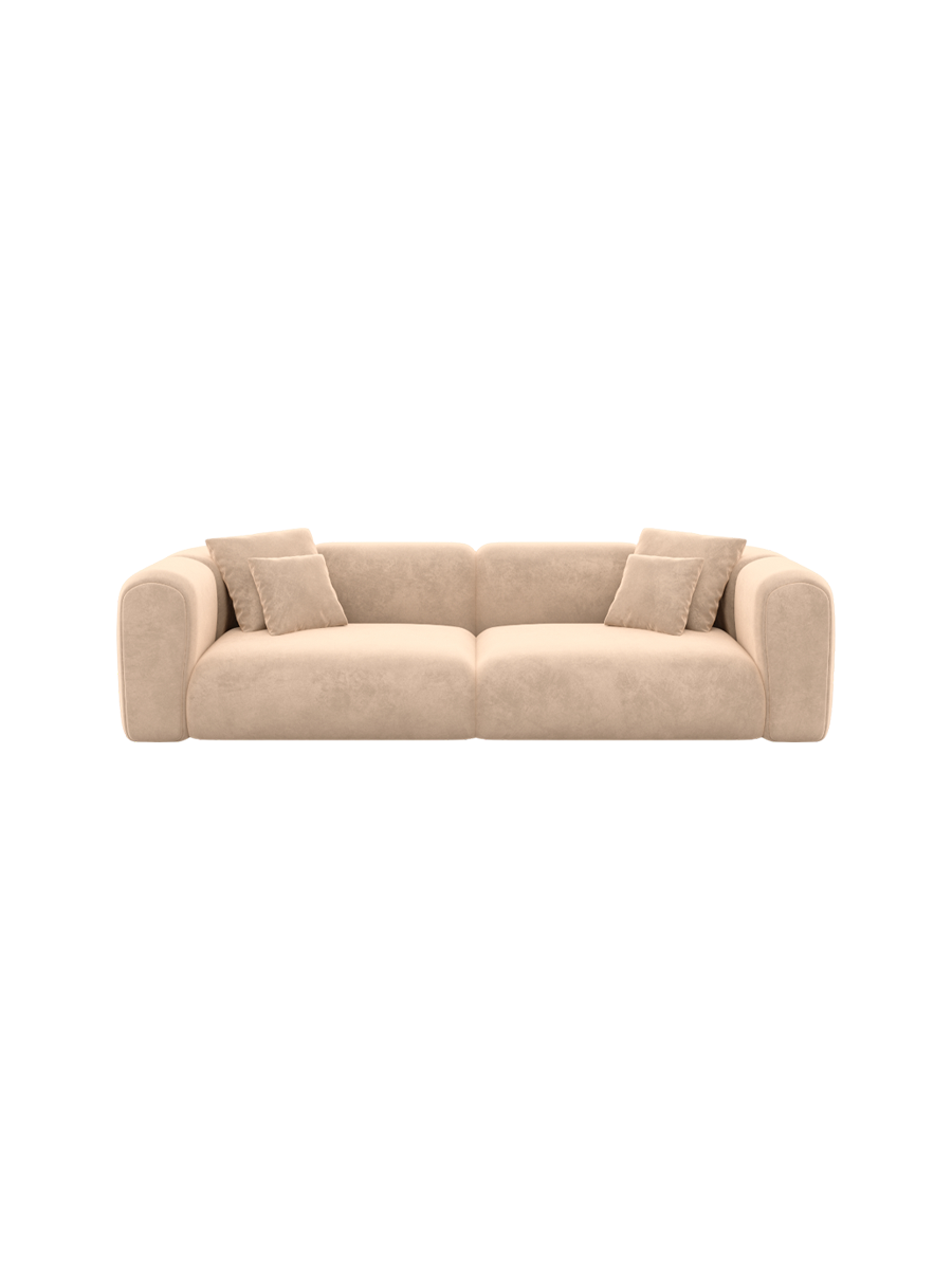
4-Sitzer Design Sofa „Terranova“ mit Samtbezug - Samtbezug Königsblau