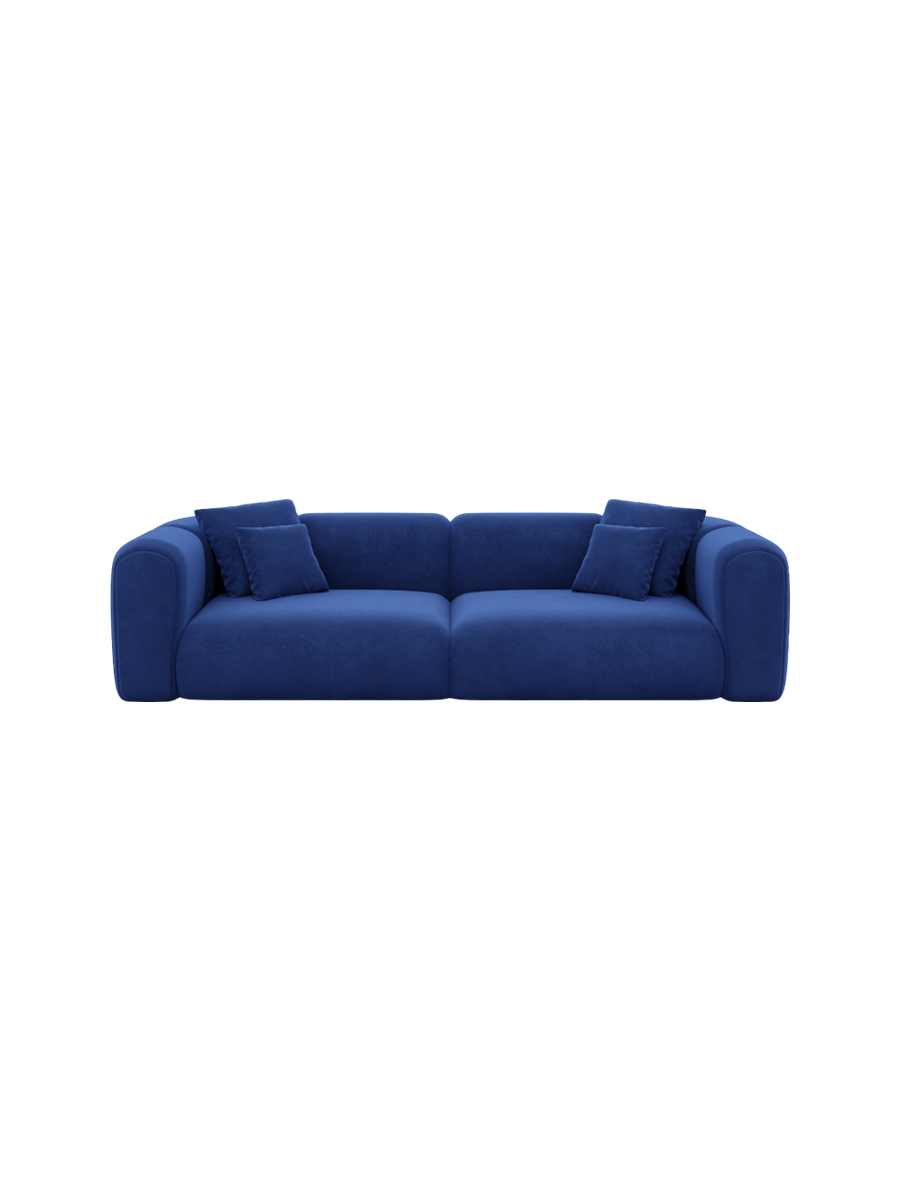 
4-Sitzer Design Sofa „Terranova“ mit Samtbezug - Samtbezug Königsblau