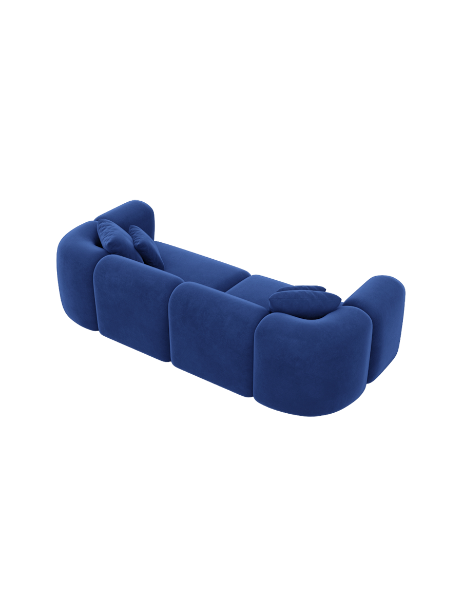 
4-Sitzer Design Sofa „Terranova“ mit Samtbezug - Samtbezug Königsblau
