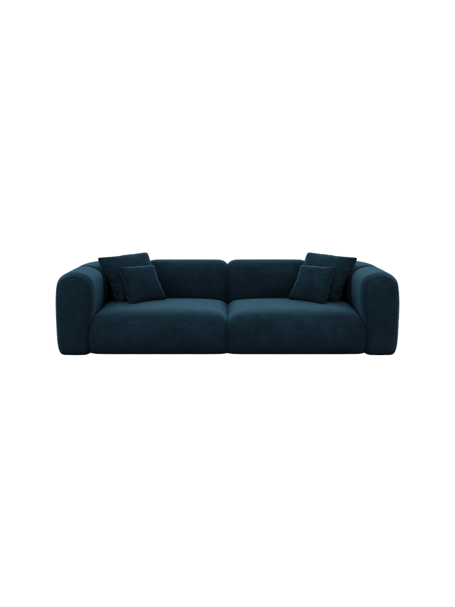 
4-Sitzer Design Sofa „Terranova“ mit Samtbezug - Samtbezug Königsblau