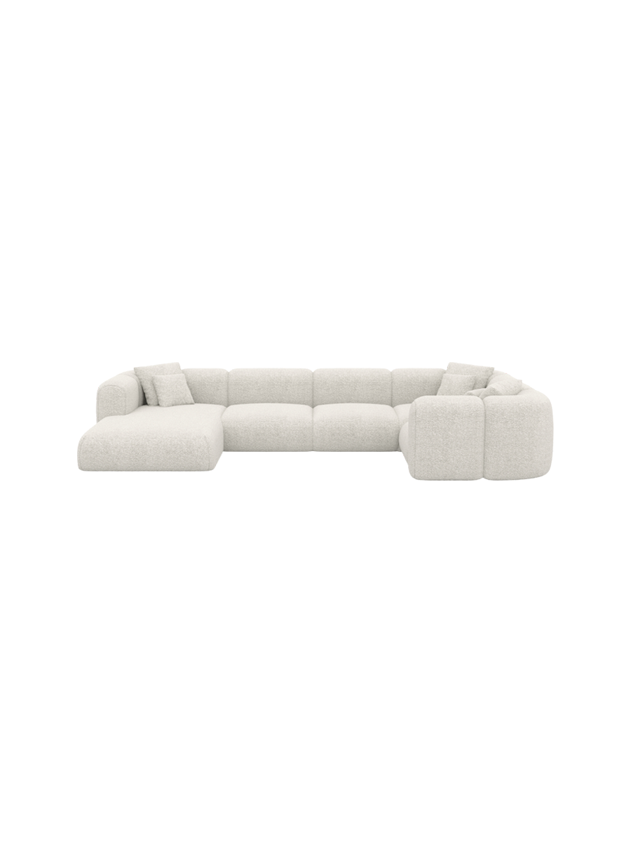 
6-Sitzer Design Panorama-Sofa „Terranova XL“ mit Bouclé-Bezug - Bouclé Graphit / Lange Seite links