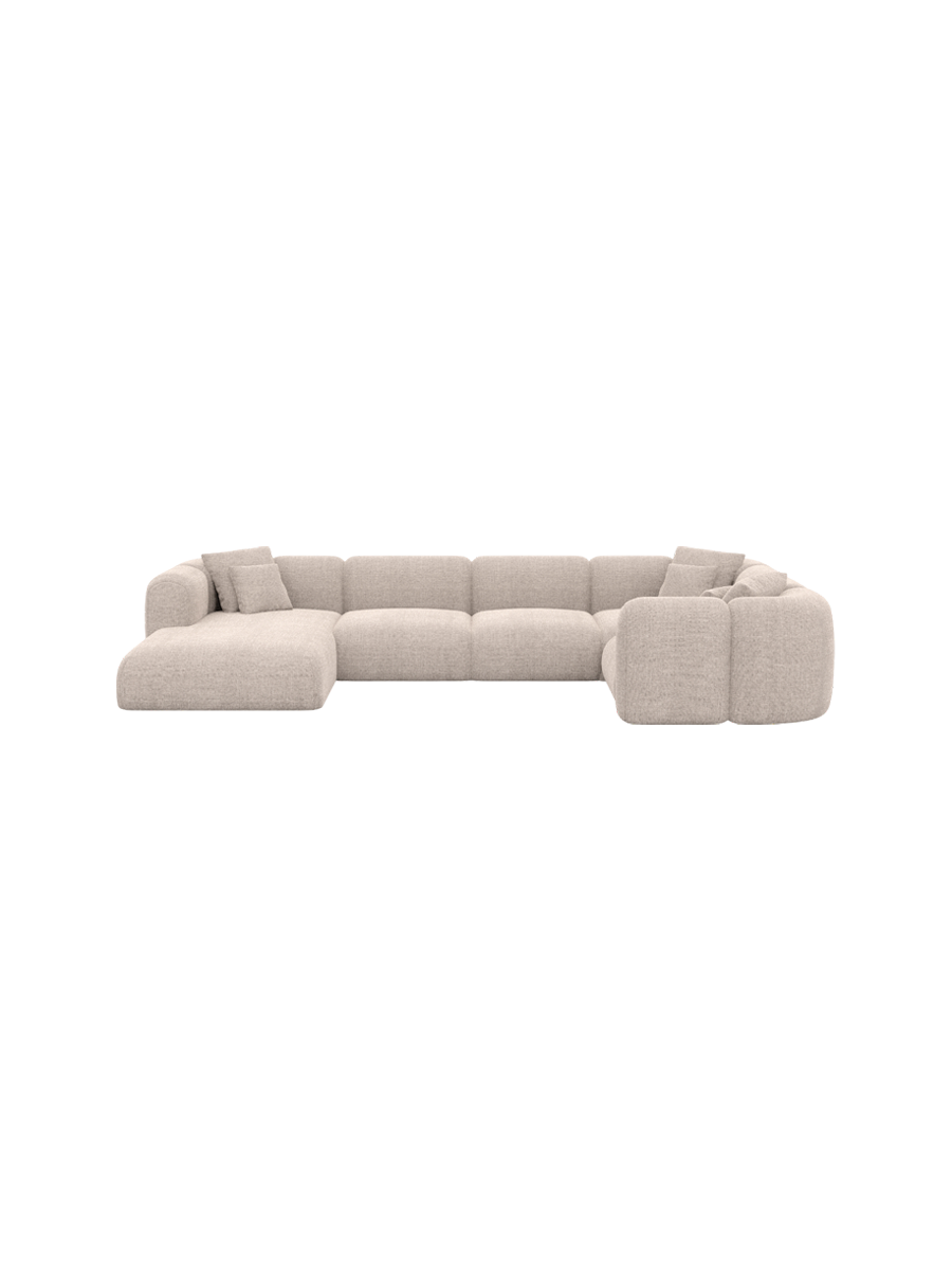 
6-Sitzer Design Panorama-Sofa „Terranova XL“ mit Strukturstoff-Bezug - Strukturstoff Anthrazit / Lange Seite links