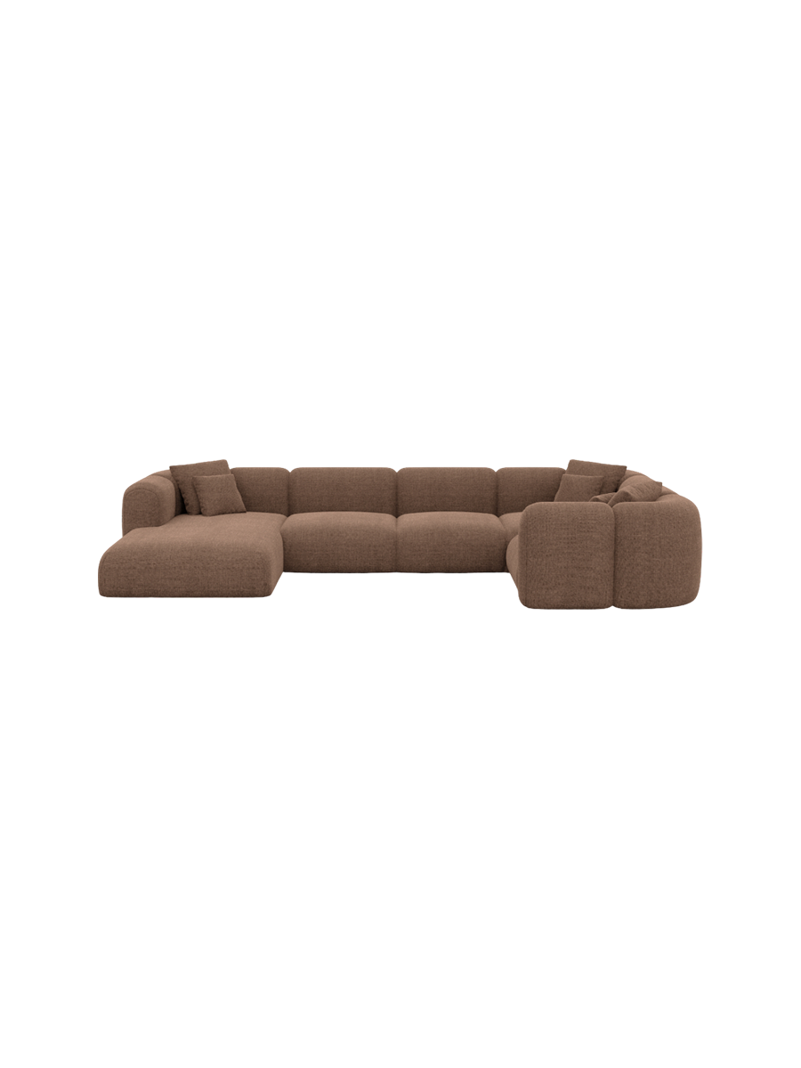 
6-Sitzer Design Panorama-Sofa „Terranova XL“ mit Strukturstoff-Bezug - Strukturstoff Anthrazit / Lange Seite links