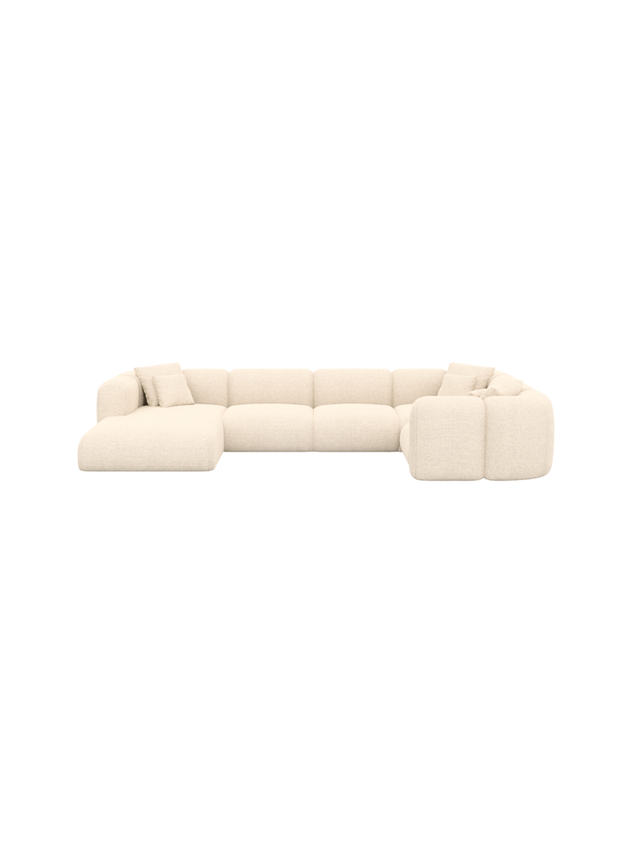 
6-Sitzer Design Panorama-Sofa „Terranova XL“ mit Strukturstoff-Bezug - Strukturstoff Anthrazit / Lange Seite links