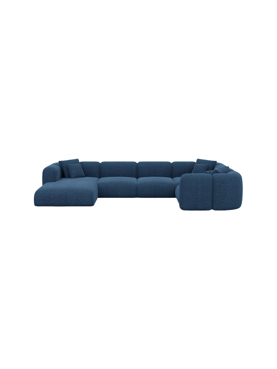 
6-Sitzer Design Panorama-Sofa „Terranova XL“ mit Strukturstoff-Bezug - Strukturstoff Anthrazit / Lange Seite links