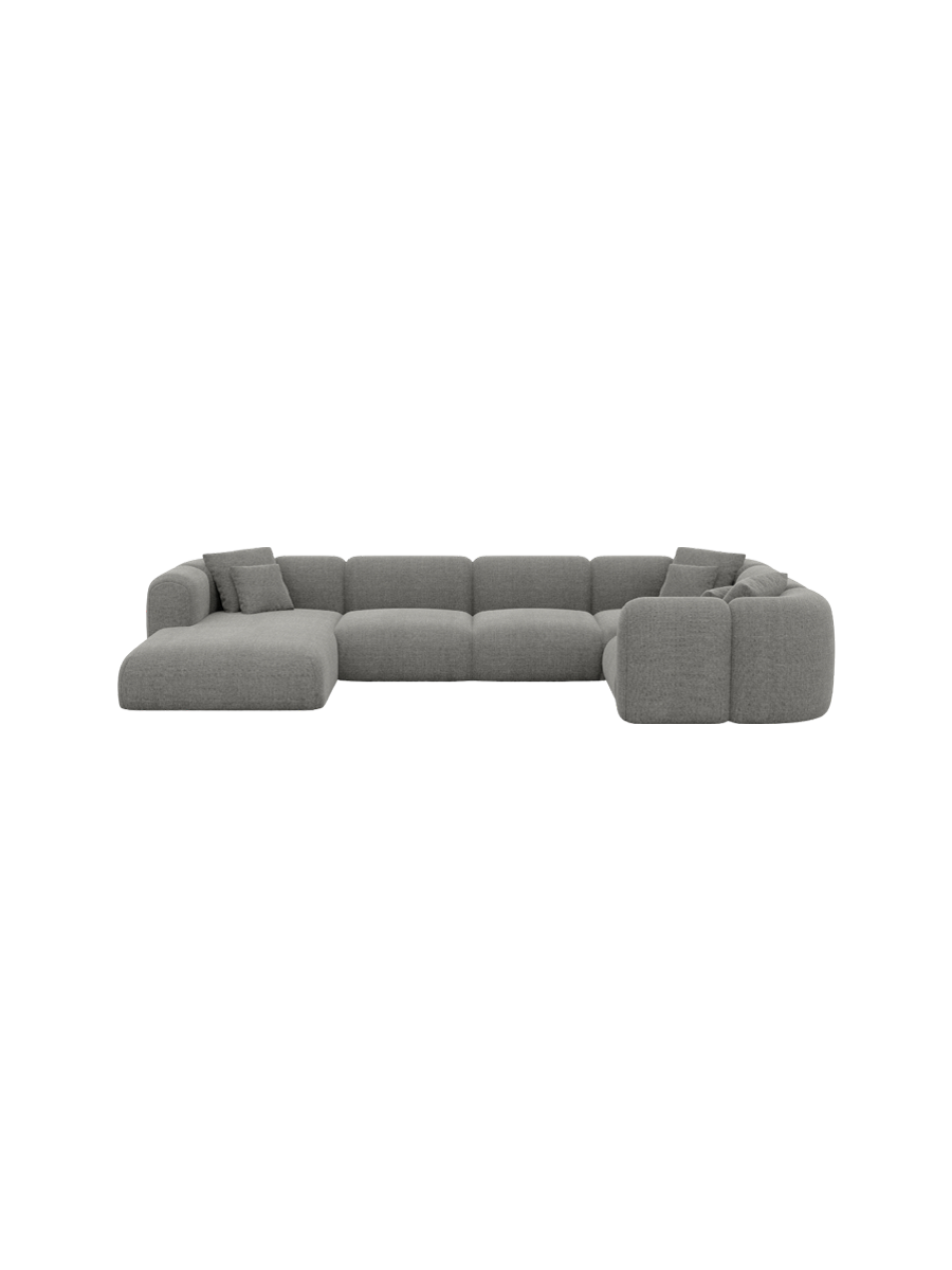 
6-Sitzer Design Panorama-Sofa „Terranova XL“ mit Strukturstoff-Bezug - Strukturstoff Anthrazit / Lange Seite links