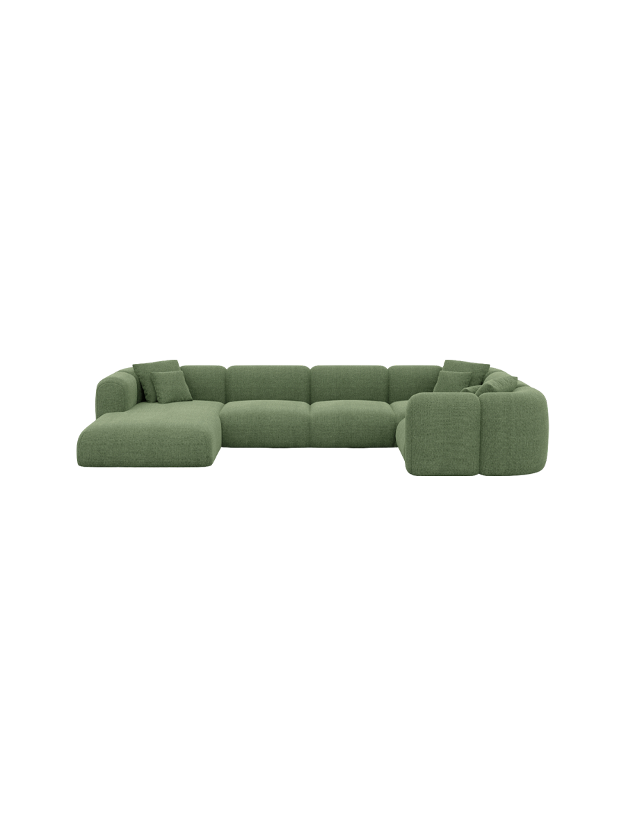 
6-Sitzer Design Panorama-Sofa „Terranova XL“ mit Strukturstoff-Bezug - Strukturstoff Anthrazit / Lange Seite links