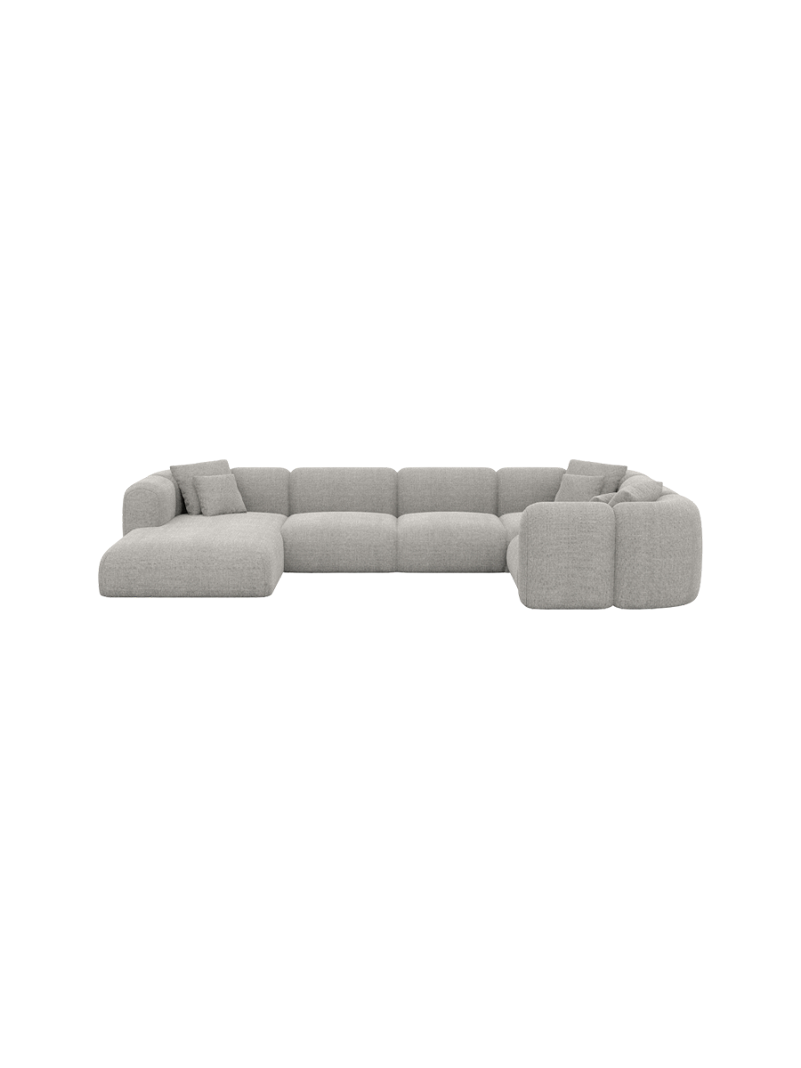 
6-Sitzer Design Panorama-Sofa „Terranova XL“ mit Strukturstoff-Bezug - Strukturstoff Anthrazit / Lange Seite links