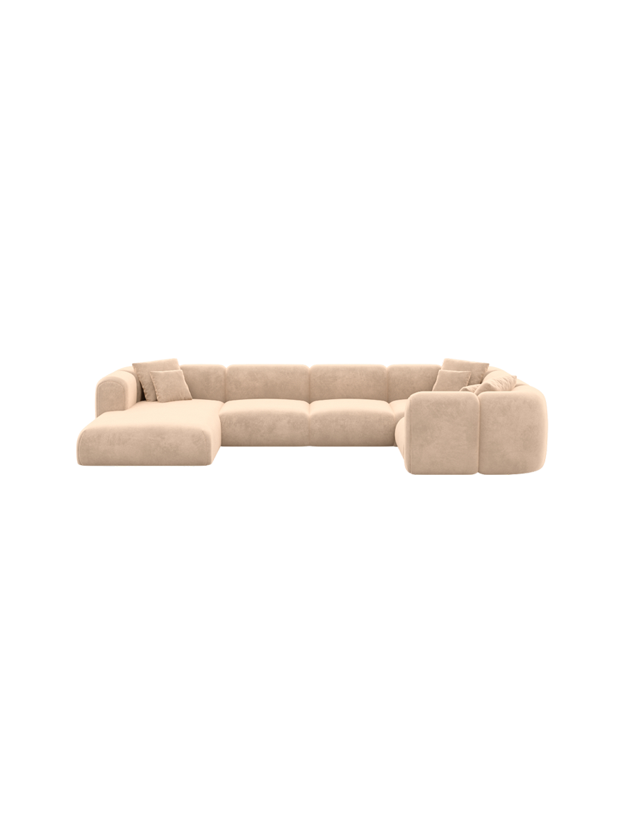 
6-Sitzer Design Panorama-Sofa „Terranova XL“ mit Samtbezug - Samtbezug Königsblau / Lange Seite links