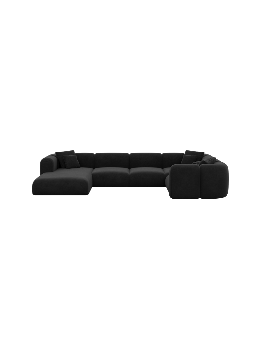 
6-Sitzer Design Panorama-Sofa „Terranova XL“ mit Samtbezug - Samtbezug Königsblau / Lange Seite links