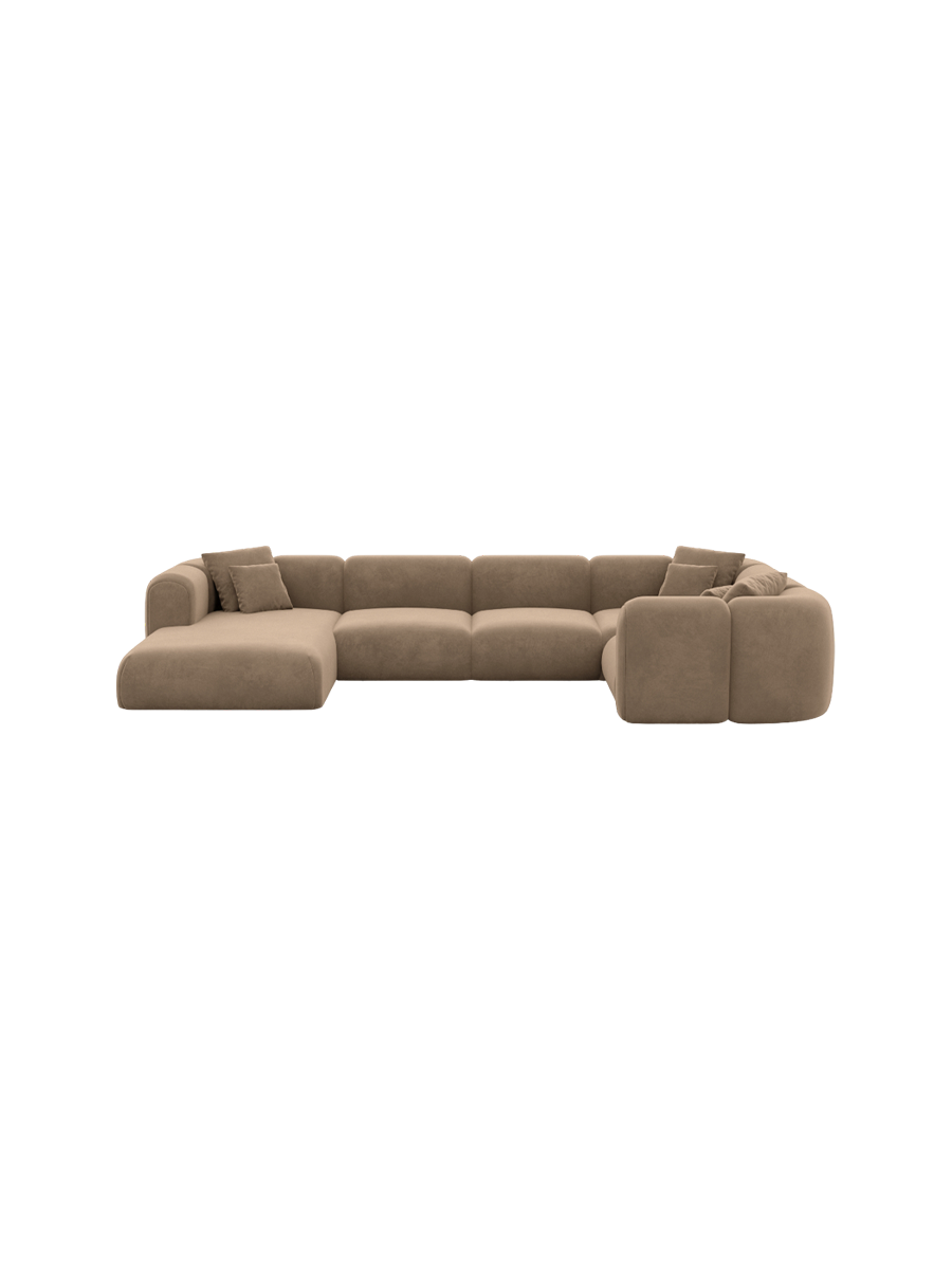 
6-Sitzer Design Panorama-Sofa „Terranova XL“ mit Samtbezug - Samtbezug Königsblau / Lange Seite links