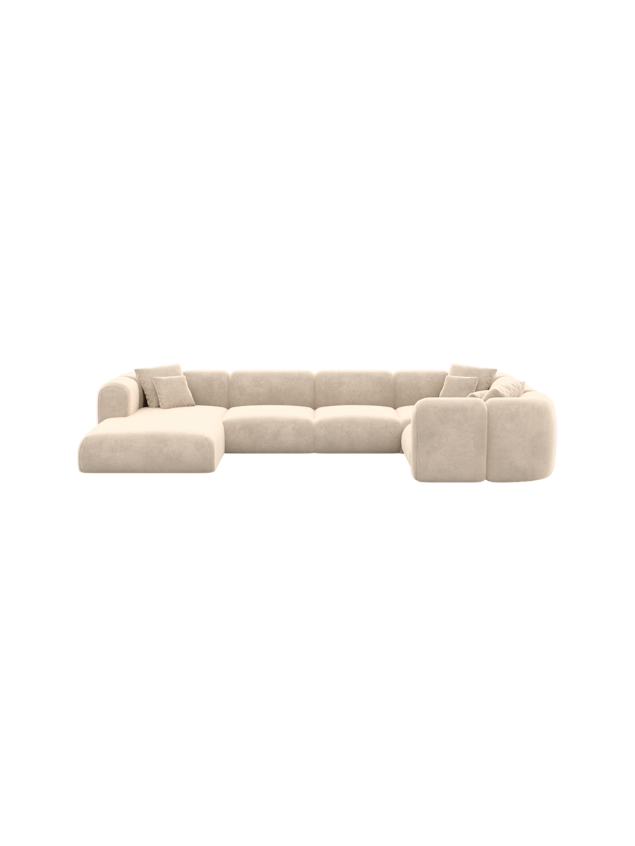 
6-Sitzer Design Panorama-Sofa „Terranova XL“ mit Samtbezug - Samtbezug Königsblau / Lange Seite links