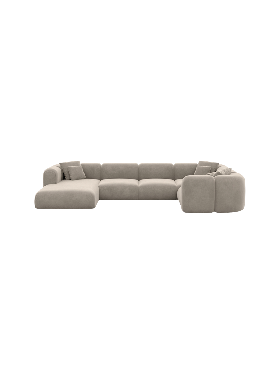 
6-Sitzer Design Panorama-Sofa „Terranova XL“ mit Samtbezug - Samtbezug Königsblau / Lange Seite links
