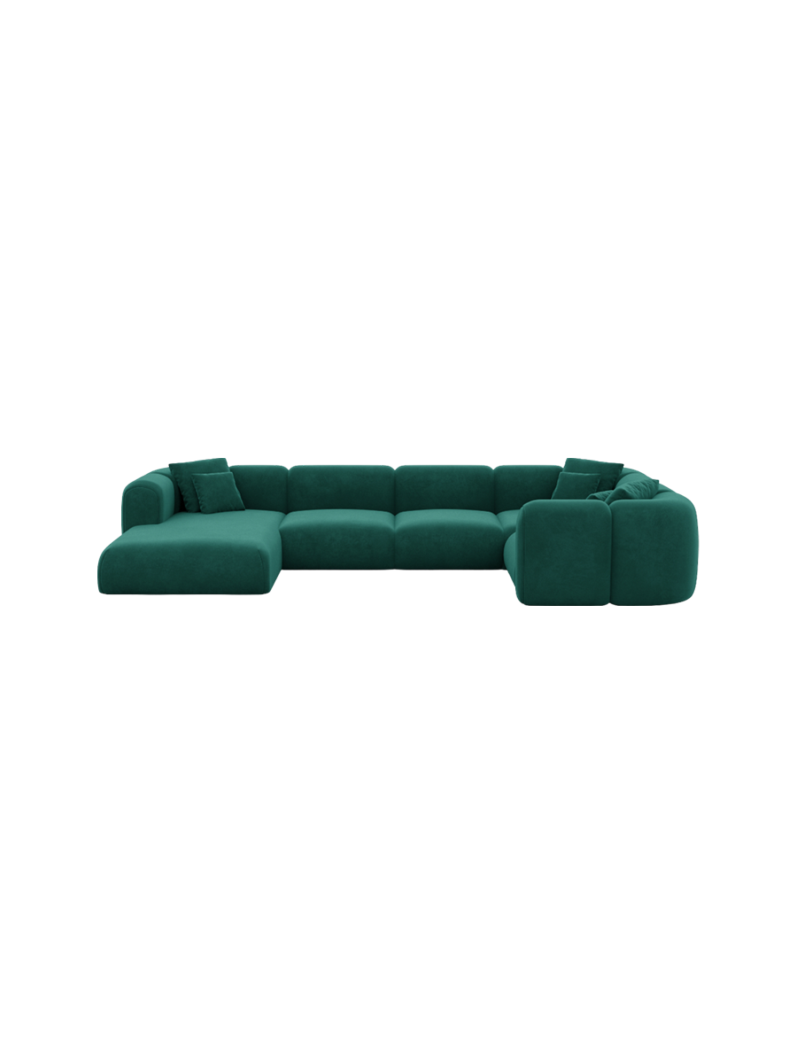 
6-Sitzer Design Panorama-Sofa „Terranova XL“ mit Samtbezug - Samtbezug Königsblau / Lange Seite links