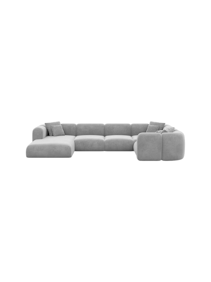 
6-Sitzer Design Panorama-Sofa „Terranova XL“ mit Samtbezug - Samtbezug Königsblau / Lange Seite links