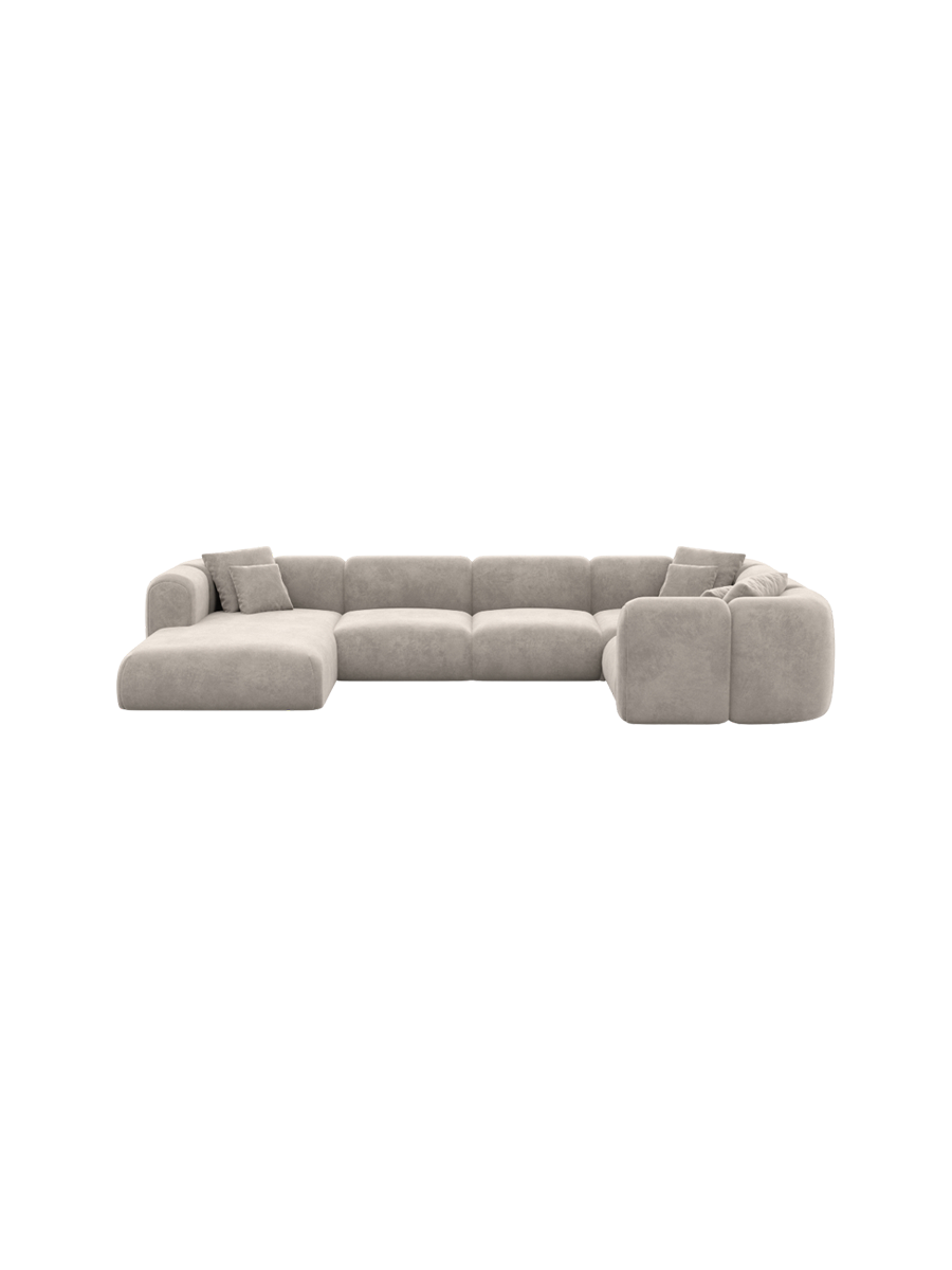 
6-Sitzer Design Panorama-Sofa „Terranova XL“ mit Samtbezug - Samtbezug Königsblau / Lange Seite links