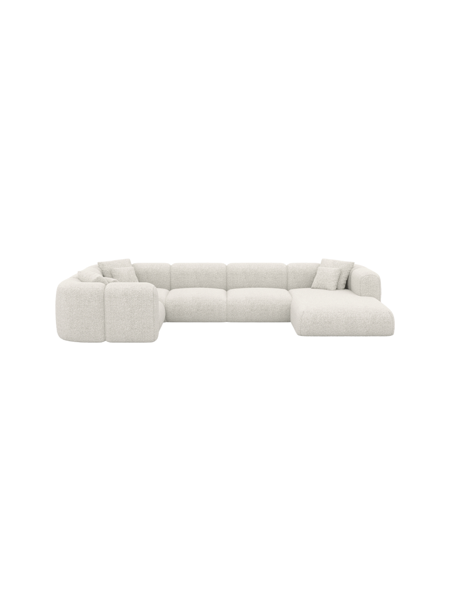 
6-Sitzer Design Panorama-Sofa „Terranova XL“ mit Bouclé-Bezug - Bouclé Graphit / Lange Seite links